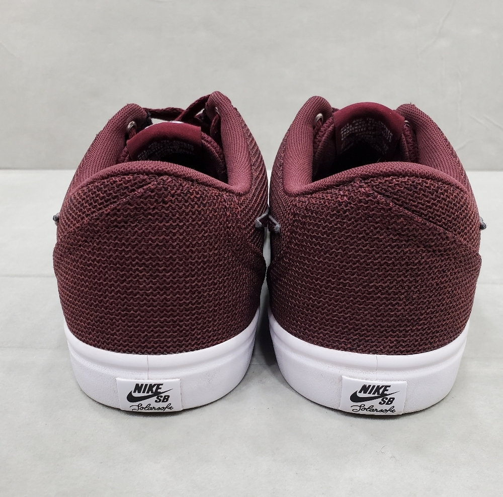 Nike SB Check sneakers women's size 9 burgundy knit fabric SolarSoft insole - Picture 5 of 15